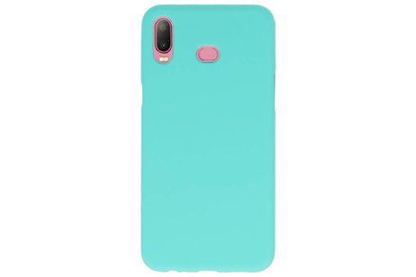 BAOHU Hoesje Geschikt voor de Samsung Galaxy A6s - Backcover Color Telefoonhoesje - Turquoise