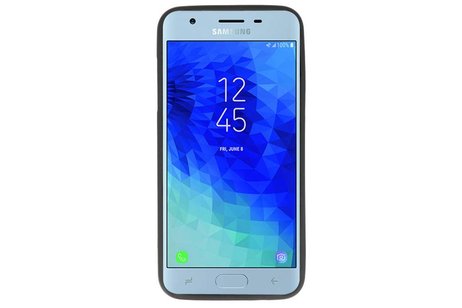 BAOHU Hoesje Geschikt voor de Samsung Galaxy J3 2018 - Backcover Color Telefoonhoesje - Zwart