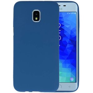 BAOHU Hoesje Geschikt voor de Samsung Galaxy J3 2018 - Backcover Color Telefoonhoesje - Navy