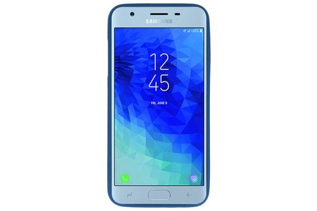 BAOHU Hoesje Geschikt voor de Samsung Galaxy J3 2018 - Backcover Color Telefoonhoesje - Navy