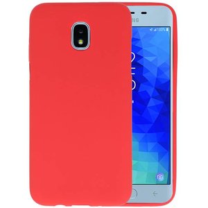BAOHU Hoesje Geschikt voor de Samsung Galaxy J3 2018 - Backcover Color Telefoonhoesje - Rood