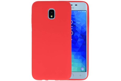 BAOHU Hoesje Geschikt voor de Samsung Galaxy J3 2018 - Backcover Color Telefoonhoesje - Rood