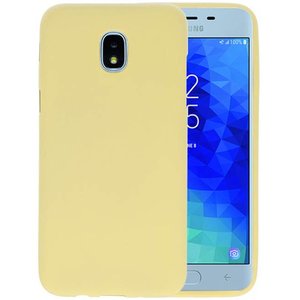 BAOHU Hoesje Geschikt voor de Samsung Galaxy J3 2018 - Backcover Color Telefoonhoesje - Geel