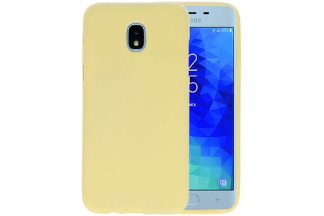 BAOHU Hoesje Geschikt voor de Samsung Galaxy J3 2018 - Backcover Color Telefoonhoesje - Geel