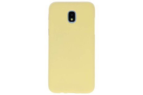 BAOHU Hoesje Geschikt voor de Samsung Galaxy J3 2018 - Backcover Color Telefoonhoesje - Geel