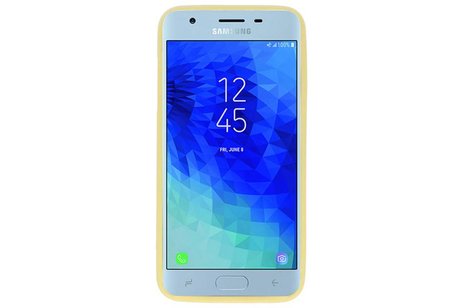 BAOHU Hoesje Geschikt voor de Samsung Galaxy J3 2018 - Backcover Color Telefoonhoesje - Geel