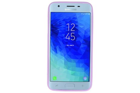 BAOHU Hoesje Geschikt voor de Samsung Galaxy J3 2018 - Backcover Color Telefoonhoesje - Paars