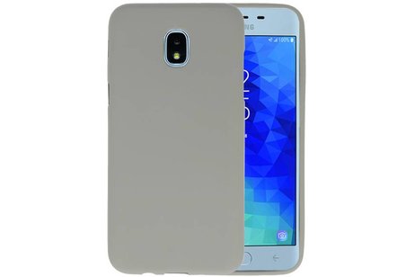 BAOHU Hoesje Geschikt voor de Samsung Galaxy J3 2018 - Backcover Color Telefoonhoesje - Grijs