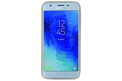 BAOHU Hoesje Geschikt voor de Samsung Galaxy J3 2018 - Backcover Color Telefoonhoesje - Grijs
