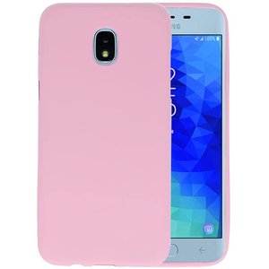 BAOHU Hoesje Geschikt voor de Samsung Galaxy J3 2018 - Backcover Color Telefoonhoesje - Roze