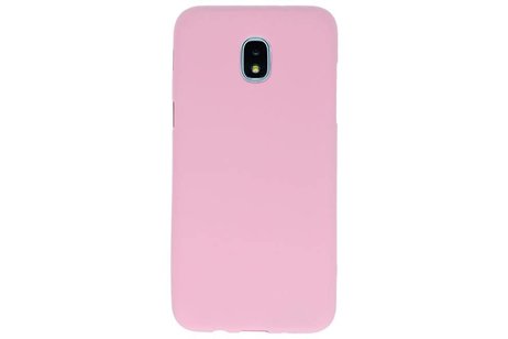 BAOHU Hoesje Geschikt voor de Samsung Galaxy J3 2018 - Backcover Color Telefoonhoesje - Roze