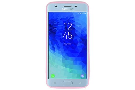 BAOHU Hoesje Geschikt voor de Samsung Galaxy J3 2018 - Backcover Color Telefoonhoesje - Roze