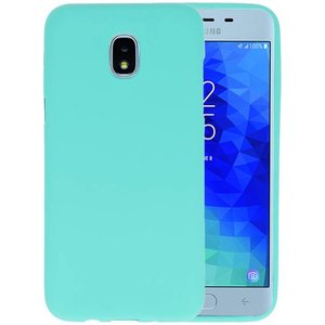 BAOHU Hoesje Geschikt voor de Samsung Galaxy J3 2018 - Backcover Color Telefoonhoesje - Turquoise