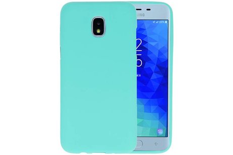 BAOHU Hoesje Geschikt voor de Samsung Galaxy J3 2018 - Backcover Color Telefoonhoesje - Turquoise