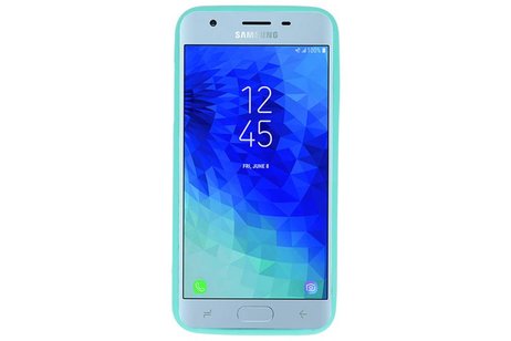 BAOHU Hoesje Geschikt voor de Samsung Galaxy J3 2018 - Backcover Color Telefoonhoesje - Turquoise