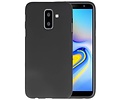 BAOHU Hoesje Geschikt voor de Samsung Galaxy A6 Plus - Backcover Color Telefoonhoesje - Zwart
