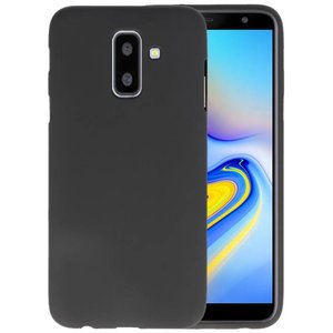 BAOHU Hoesje Geschikt voor de Samsung Galaxy A6 Plus - Backcover Color Telefoonhoesje - Zwart