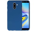 BAOHU Hoesje Geschikt voor de Samsung Galaxy A6 Plus - Backcover Color Telefoonhoesje - Navy