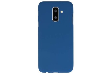 BAOHU Hoesje Geschikt voor de Samsung Galaxy A6 Plus - Backcover Color Telefoonhoesje - Navy