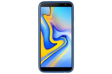 BAOHU Hoesje Geschikt voor de Samsung Galaxy A6 Plus - Backcover Color Telefoonhoesje - Navy