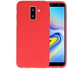 BAOHU Hoesje Geschikt voor de Samsung Galaxy A6 Plus - Backcover Color Telefoonhoesje - Rood
