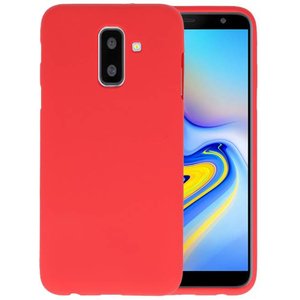 BAOHU Hoesje Geschikt voor de Samsung Galaxy A6 Plus - Backcover Color Telefoonhoesje - Rood