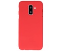 BAOHU Hoesje Geschikt voor de Samsung Galaxy A6 Plus - Backcover Color Telefoonhoesje - Rood