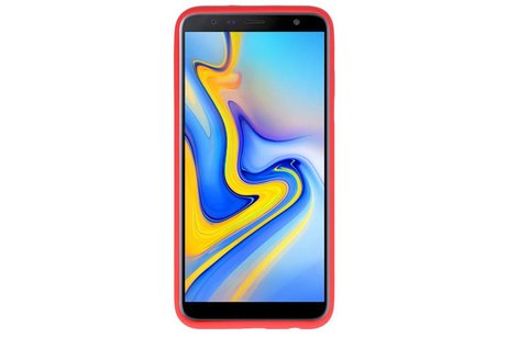 BAOHU Hoesje Geschikt voor de Samsung Galaxy A6 Plus - Backcover Color Telefoonhoesje - Rood