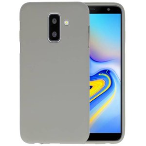 BAOHU Hoesje Geschikt voor de Samsung Galaxy A6 Plus - Backcover Color Telefoonhoesje - Grijs