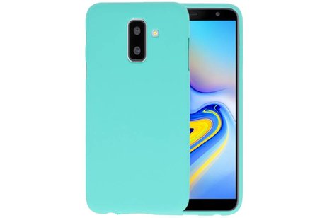 BAOHU Hoesje Geschikt voor de Samsung Galaxy A6 Plus - Backcover Color Telefoonhoesje - Turquoise