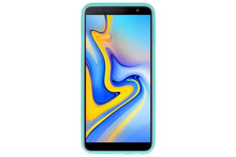 BAOHU Hoesje Geschikt voor de Samsung Galaxy A6 Plus - Backcover Color Telefoonhoesje - Turquoise