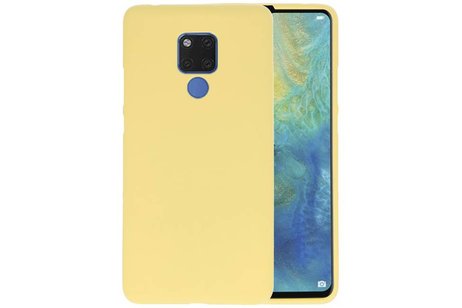 BAOHU Hoesje Geschikt voor de Huawei Mate 20 X - Backcover Color Telefoonhoesje - Geel