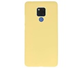 BAOHU Hoesje Geschikt voor de Huawei Mate 20 X - Backcover Color Telefoonhoesje - Geel
