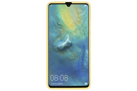 BAOHU Hoesje Geschikt voor de Huawei Mate 20 X - Backcover Color Telefoonhoesje - Geel