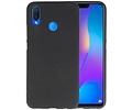 BAOHU Hoesje Geschikt voor de Huawei P Smart Plus - Backcover Color Telefoonhoesje - Zwart