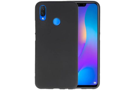 BAOHU Hoesje Geschikt voor de Huawei P Smart Plus - Backcover Color Telefoonhoesje - Zwart