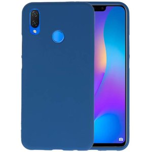 BAOHU Hoesje Geschikt voor de Huawei P Smart Plus - Backcover Color Telefoonhoesje - Navy