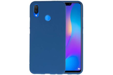 BAOHU Hoesje Geschikt voor de Huawei P Smart Plus - Backcover Color Telefoonhoesje - Navy