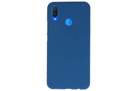 BAOHU Hoesje Geschikt voor de Huawei P Smart Plus - Backcover Color Telefoonhoesje - Navy