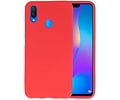 BAOHU Hoesje Geschikt voor de Huawei P Smart Plus - Backcover Color Telefoonhoesje - Rood