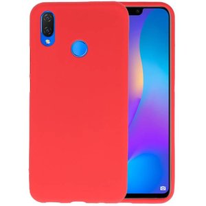 BAOHU Hoesje Geschikt voor de Huawei P Smart Plus - Backcover Color Telefoonhoesje - Rood