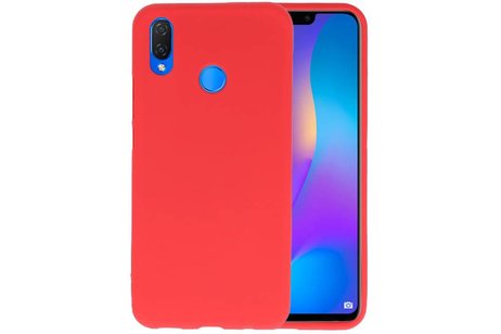 BAOHU Hoesje Geschikt voor de Huawei P Smart Plus - Backcover Color Telefoonhoesje - Rood