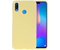 BAOHU Hoesje Geschikt voor de Huawei P Smart Plus - Backcover Color Telefoonhoesje - Geel