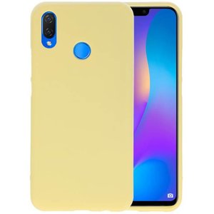 BAOHU Hoesje Geschikt voor de Huawei P Smart Plus - Backcover Color Telefoonhoesje - Geel