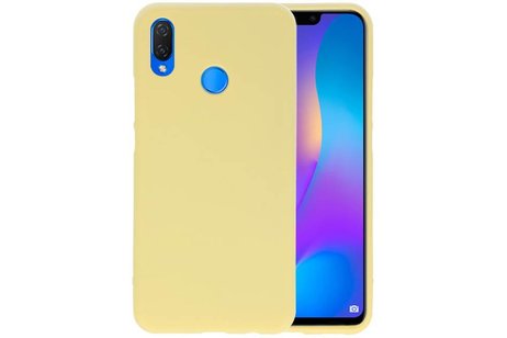 BAOHU Hoesje Geschikt voor de Huawei P Smart Plus - Backcover Color Telefoonhoesje - Geel