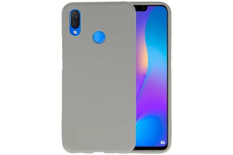 BAOHU Hoesje Geschikt voor de Huawei P Smart Plus - Backcover Color Telefoonhoesje - Grijs