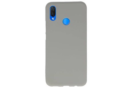 BAOHU Hoesje Geschikt voor de Huawei P Smart Plus - Backcover Color Telefoonhoesje - Grijs
