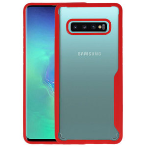 BAOHU Rood Focus Transparant Hard Cases - Hoesje Geschikt voor Samsung Galaxy S10 Plus