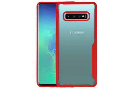 BAOHU Rood Focus Transparant Hard Cases - Hoesje Geschikt voor Samsung Galaxy S10 Plus