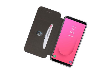 Slim Folio Case - Book Case Telefoonhoesje - Folio Flip Hoesje - Geschikt voor Samsung Galaxy J8 2018 - Navy